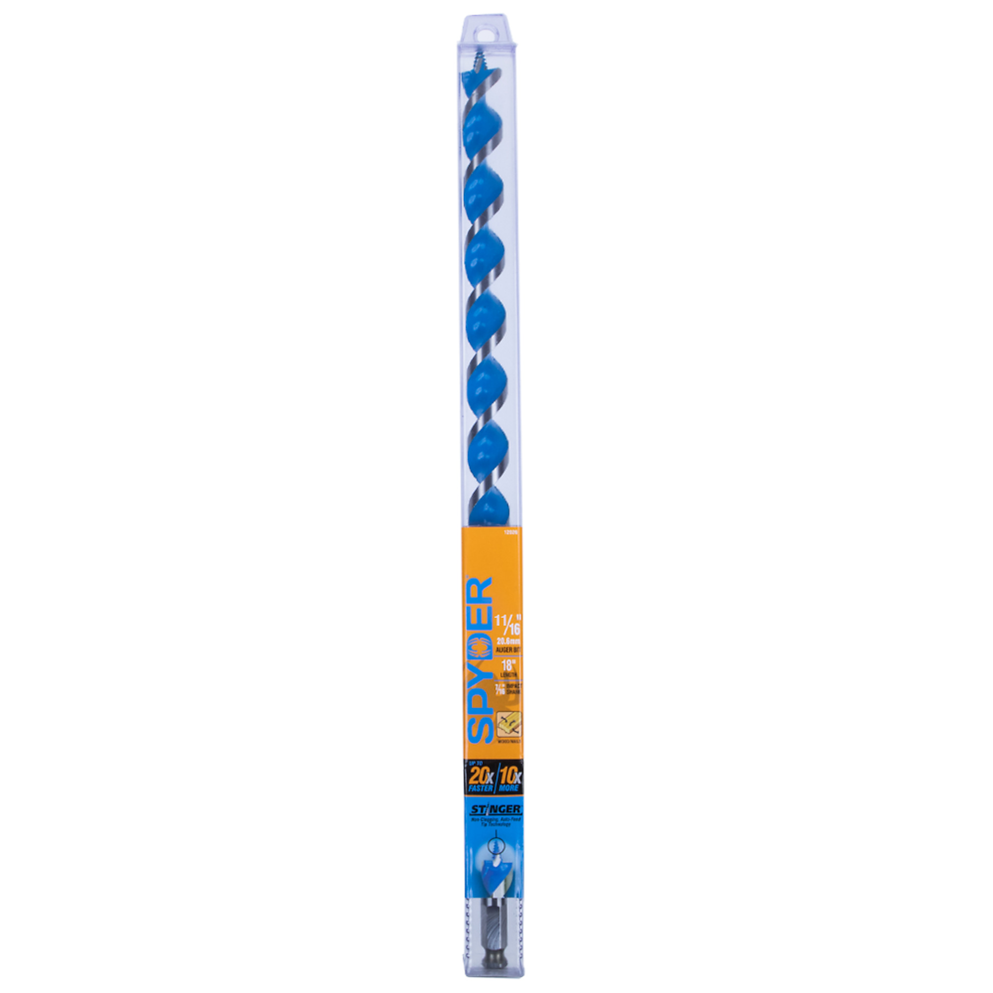 SPYDER Stinger™, 11/16in.x 18in. Stinger Auger Bit, Included (qty.) 1 Model# 12025